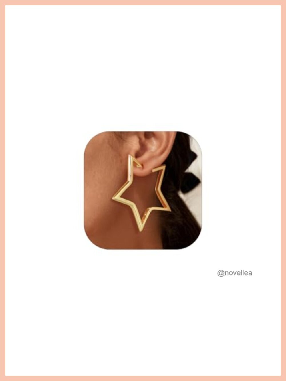 Star Hoop Earrings for Women, Lightweight & Hypoallergenic